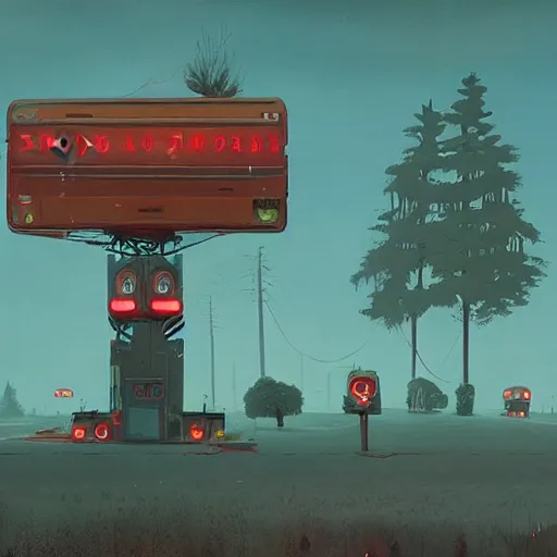 Image similar to the upside down world by simon stalenhag