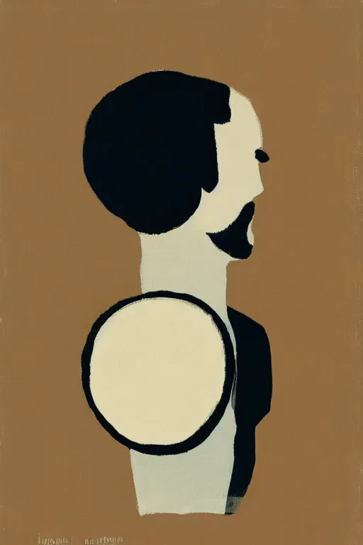 Image similar to man looking into a mirror, 1960’s minimalist advertising illustration, painterly, expressive brush strokes