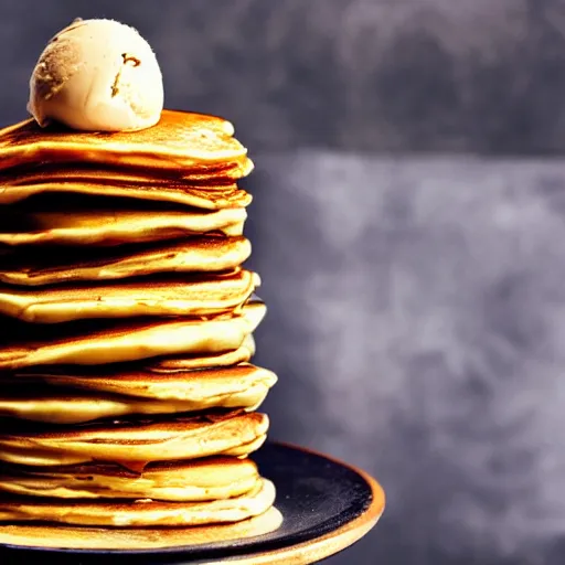 Prompt: tower of pancakes with ice-cream, Michelin star, award winning
