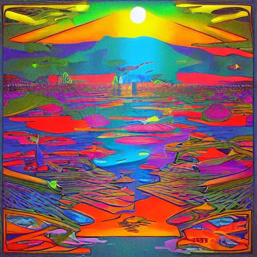 Prompt: solarpunk illustration painting, vivid colors