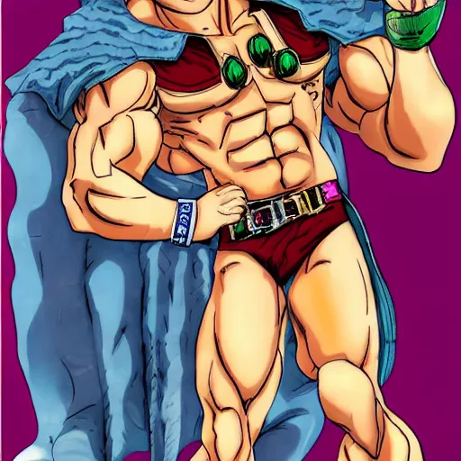 Image similar to Billy Herrington in JoJo's bizarre adventure anime style