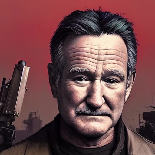 Image similar to highly detailed portrait, robin williams, in gta v, stephen bliss, unreal engine, fantasy art by greg rutkowski, loish, rhads, ferdinand knab, makoto shinkai and lois van baarle, ilya kuvshinov, rossdraws, tom bagshaw, global illumination, radiant light, detailed and intricate environment