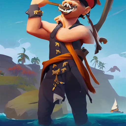 Image similar to painting jack the pirate on sea of thieves game avatar hero smooth face median photoshop filter cutout vector behance hd by jesper ejsing, by rhads, makoto shinkai and lois van baarle, ilya kuvshinov, rossdraws, illustration, art by ilya kuvshinov and gustav klimt