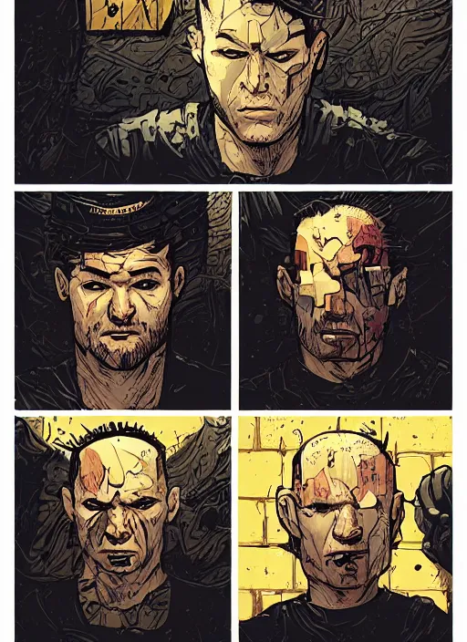 Prompt: highly detailed delirium face portrait of inkor in prison by petros afshar, tom whalen, laurie greasley, war face by greg rutkowski