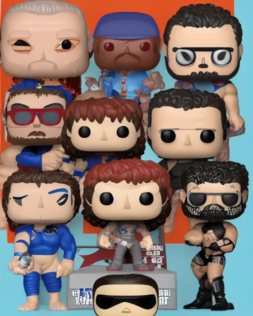 Image similar to wrestler Funko Pop. Photographic, photography