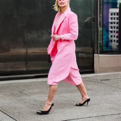 Image similar to margot robbie, wearing all pink, canon eos r 3, f / 1. 4, iso 2 0 0, 1 / 1 6 0 s, 8 k, raw, unedited, symmetrical balance, in - frame