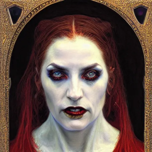 Image similar to portrait of a vampire priestess, by donato giancola and berthold woltze.