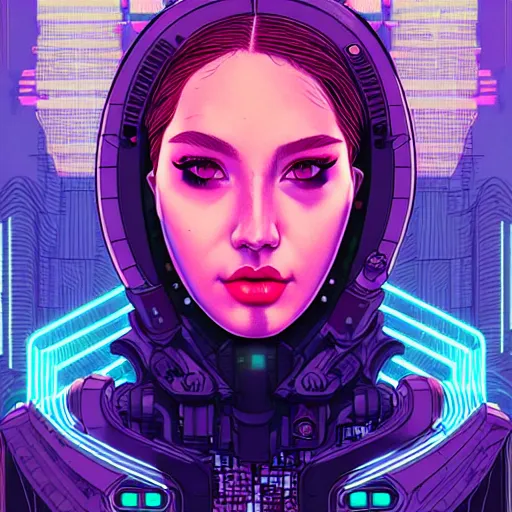 Image similar to portrait painting of a cyberpunk olivia hye hacker, sharp focus, award - winning, trending on artstation, masterpiece, highly detailed, intricate. art by josan gonzales and moebius and deathburger