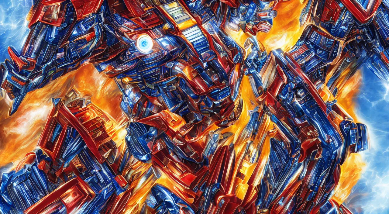 Prompt: elon musk as optimus prime hyper detailed realistic 8 k, sacred geometry