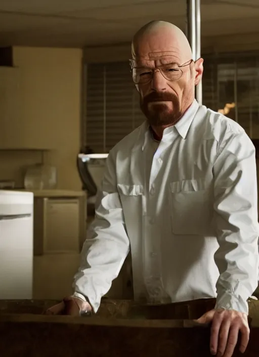 Prompt: tv still of jessica simpson as walter white in breaking bad, 4k.