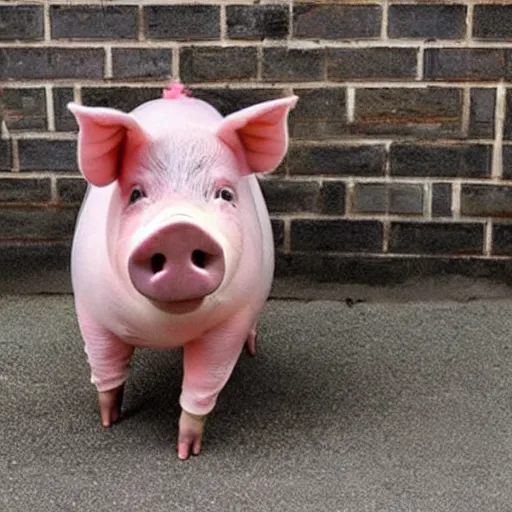 Image similar to pig dressed as a prisoner