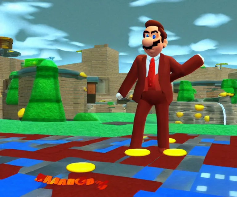 Image similar to saul goodman in mario 64 full screenshot