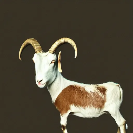 Image similar to A man with a goat head, photorealistic, film still