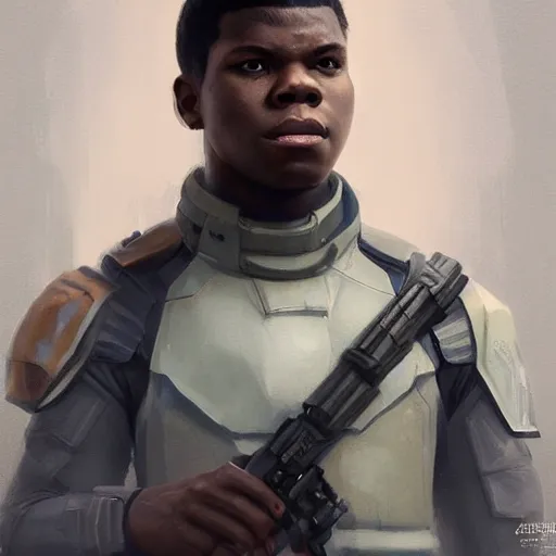 Image similar to portrait of a man by greg rutkowski, he looks like john boyega, star wars expanded universe, he is about 2 5 years old, wearing the tactical gear of the galactic alliance, digital painting, artstation, concept art, smooth, sharp foccus ilustration, artstation hq