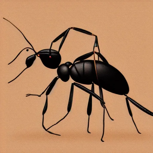 Prompt: A large ant queen standing on her hind legs, digital art