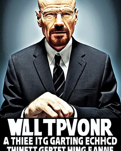 Prompt: a movie where Walter White teaches us on how to get rich, movie poster