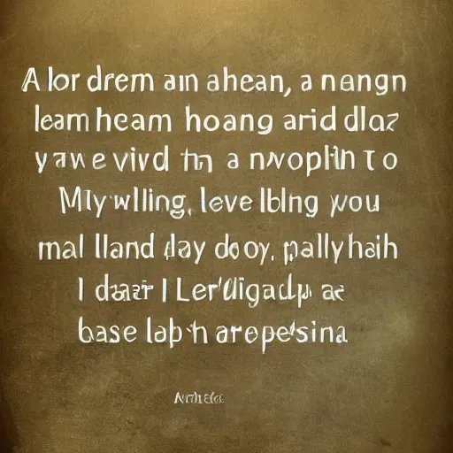 Image similar to a dream, all a dream, that ends in nothing, and leaves the sleeper where he lay down, but i wish you to know that you inspired it.