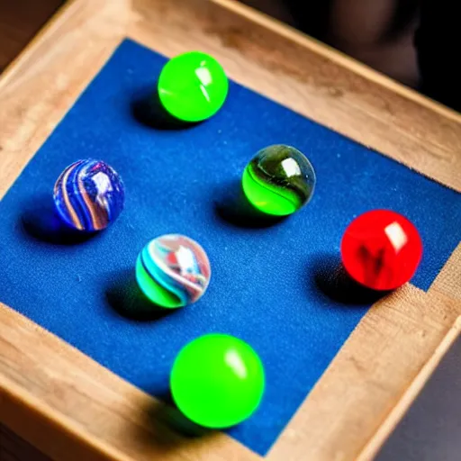 Image similar to aliens playing with marbles