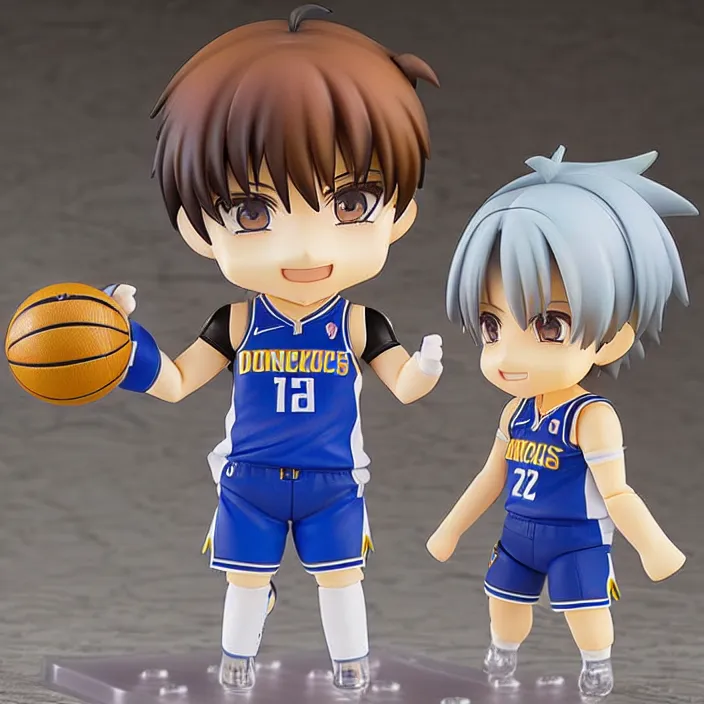 Image similar to an anime nendoroid of luka doncic, figurine, detailed product photo