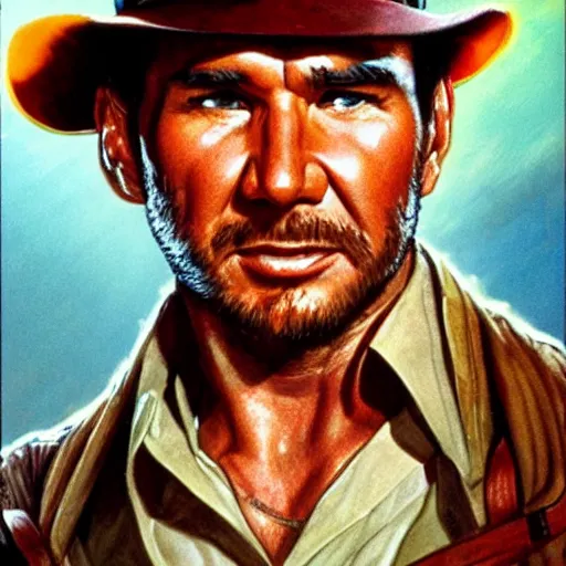 Image similar to A strudio portrait of Indiana Jones