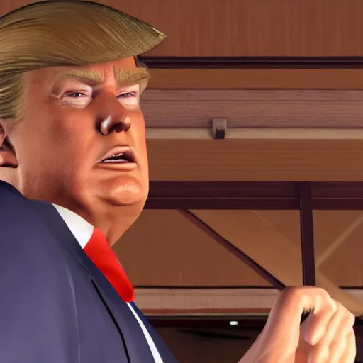 Image similar to Donald Trump in Yakuza 0, 8K