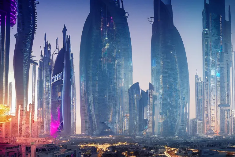 Prompt: cyberpunk style Dubai