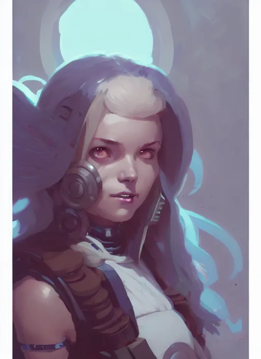 Prompt: portrait of cute psyker girl, warhammer 4 0 k, by atey ghailan, by greg rutkowski, by greg tocchini, by james gilleard, by joe gb fenton, by in kaethe butcher, dynamic lighting, gradient light blue, brown, blonde cream and white color in scheme, grunge aesthetic