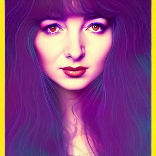 Prompt: richly detailed color illustration of young kate bush illustrated by artgerm and mina petrovic and timothy kong and marina federovna. 3 d shadowing