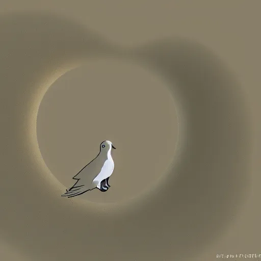 Image similar to a human ear shaped portal, doves flying into the portal, peaceful, digital illustration, trending on artstation