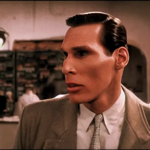 Prompt: Live Action Still of Jerma985 in Casablanca (film), real life, hyperrealistic, ultra realistic, realistic, highly detailed, epic, HD quality, 8k resolution, body and headshot, film still