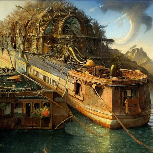 Image similar to paint surrealist 🚢, ferdinand knab, high definition and detailed 4 k