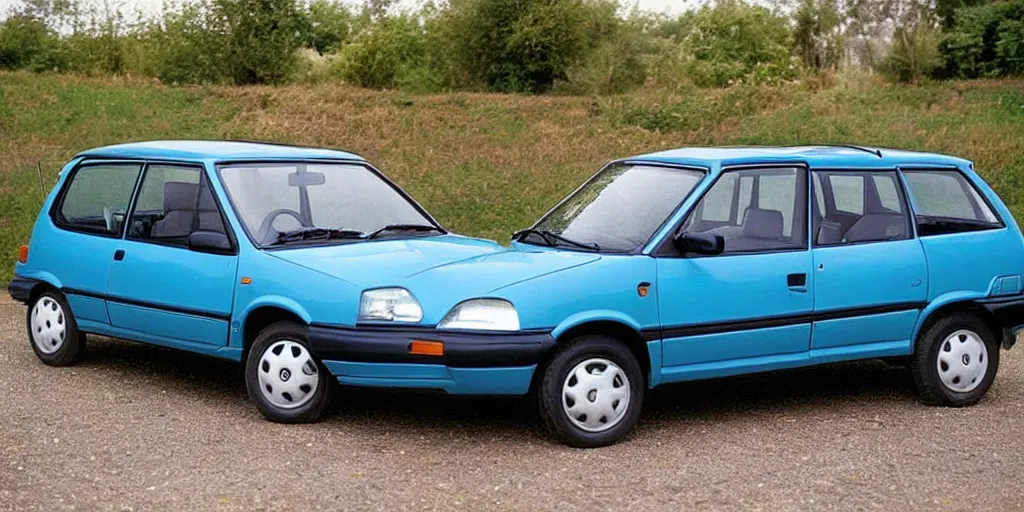 Prompt: “1993 Renault Espace Convertible, blue”