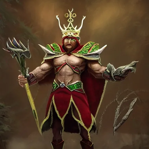 Image similar to elf king, muscular, trending in artstation