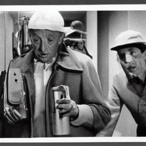 Image similar to an ethnographic object in a movie by jacques tati, still movie