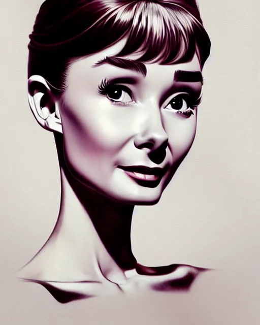 Image similar to full body character concept art of audrey hepburn | | distinct - fine, key visual, realistic shaded perfect face, fine details by stanley artgerm lau, wlop, rossdraws, james jean, andrei riabovitchev, marc simonetti, sakimichan, and jakub rebelka, trending on artstation