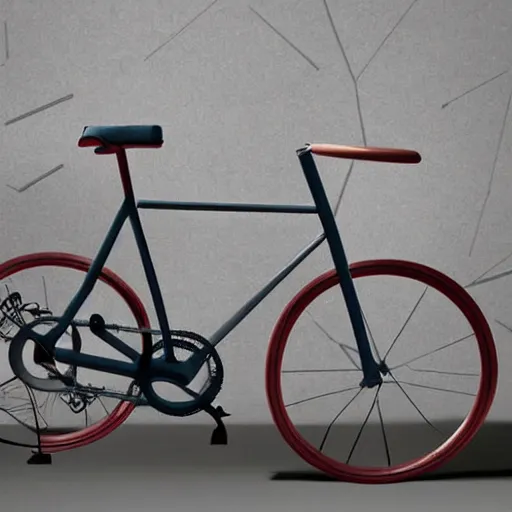 Image similar to a bicycle made from human body parts and flesh