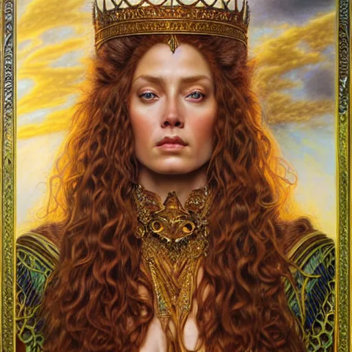 Image similar to highly detailed portrait of a majestic lioness queen in the form of a beautiful woman. d & d, art by donato giancola and evelyn de morgan. trending on artstation, intricate details, energetic composition, golden ratio, concept art, illustration, elegant art, global illuminaition