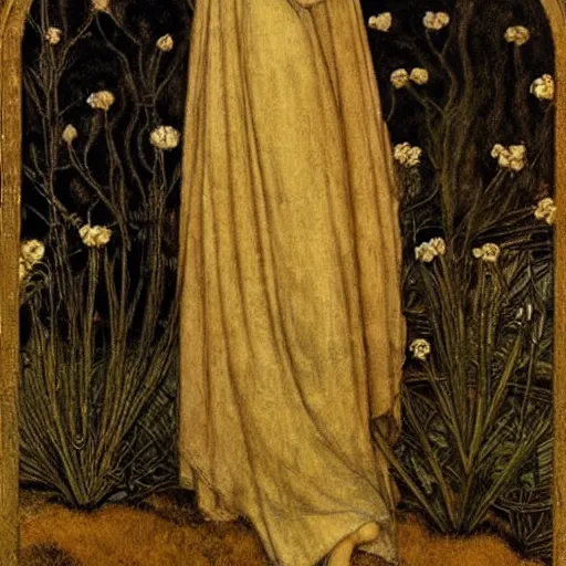 Prompt: a stunning full - length portrait of aubrey plaza by edward burne - jones