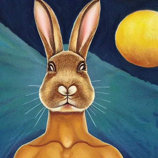 Image similar to a rabbit god by jon neimeister.