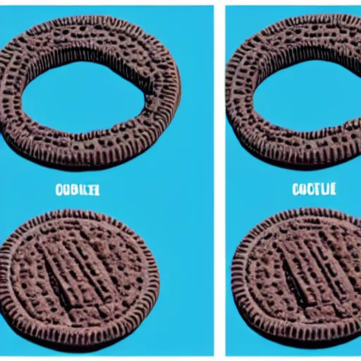 Image similar to detailed design drawings of how to build an oreo cookie