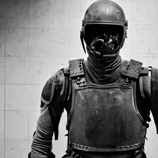 Prompt: Gruesome photo of a dying British mercenary wearing black modern body armor over grey overalls surrounded by corpses, photo by Adam Ferguson, Pulitzer Winning, cinematic composition, breathtaking, modern, 2022