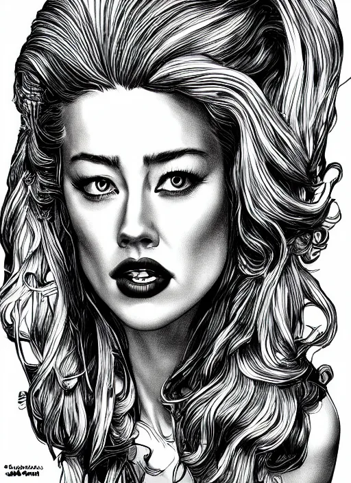 Prompt: amber heard as a Robert Crumb cartoon, detailed digital art, trending on Artstation