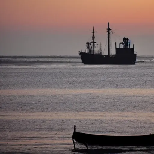 Image similar to ghost ship on the ocean