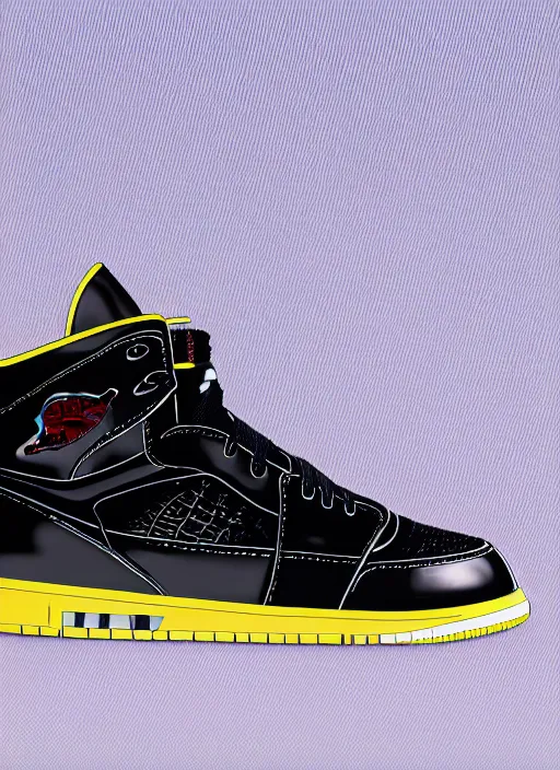 Image similar to hyperrealistic and heavy detailed product photo jordan shoe of the simpsons, in front of white back drop, whole shoe is in picture, leica sl 2 5 0 mm, vivid color, high quality, high textured, real life, film grain