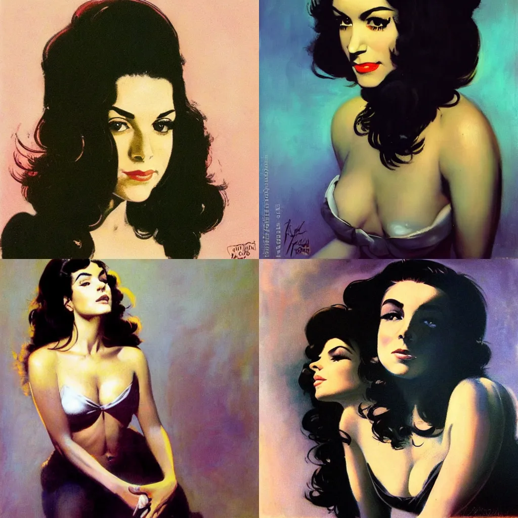 Prompt: Portrait of Marina Diamandis by Frank Frazetta