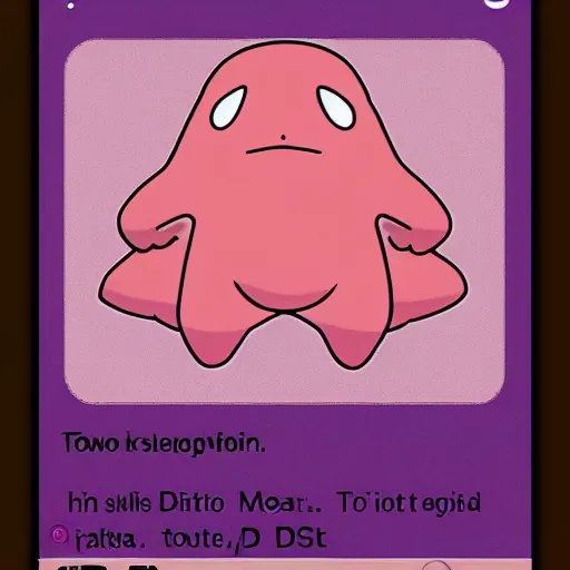 Prompt: a mixture between ditto and ditto, double ditto pokemon hybrid, ditto and ditto