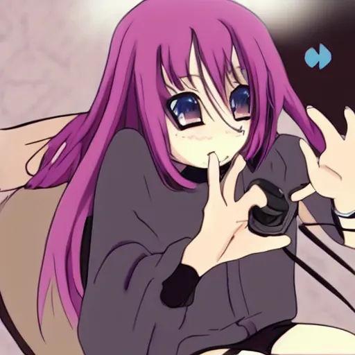 Image similar to anime girl beatboxing, anime style, beautiful, sharp focus, extremely detailed