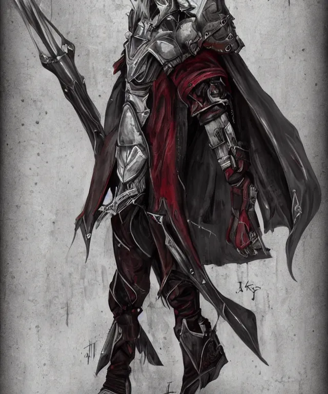 Image similar to full body concept art of a vampire brotherhood knight in the style of fallout / anime trending on artstation deviantart pinterest detailed realistic hd 8 k high resolution