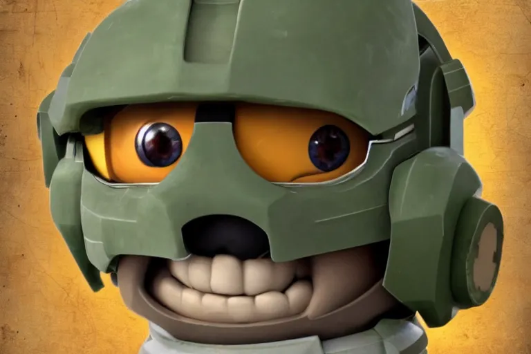 Image similar to master chief as a minion