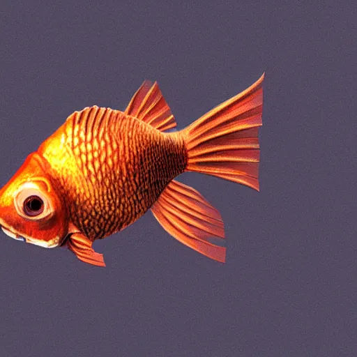 Prompt: steampunk goldfish, hyperrealistic drawing, raytraced